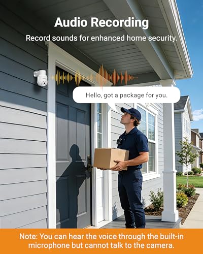 Image of Anlapus 4K Wired Security Camera System with Audio, 8pcs 8MP 360 Pan /Tilt Outdoor Indoor Cameras, Human Vehicle Detection, Night Vision, 8CH Surveillance CCTV DVR with 1TB HDD for 24 /7 Recording
