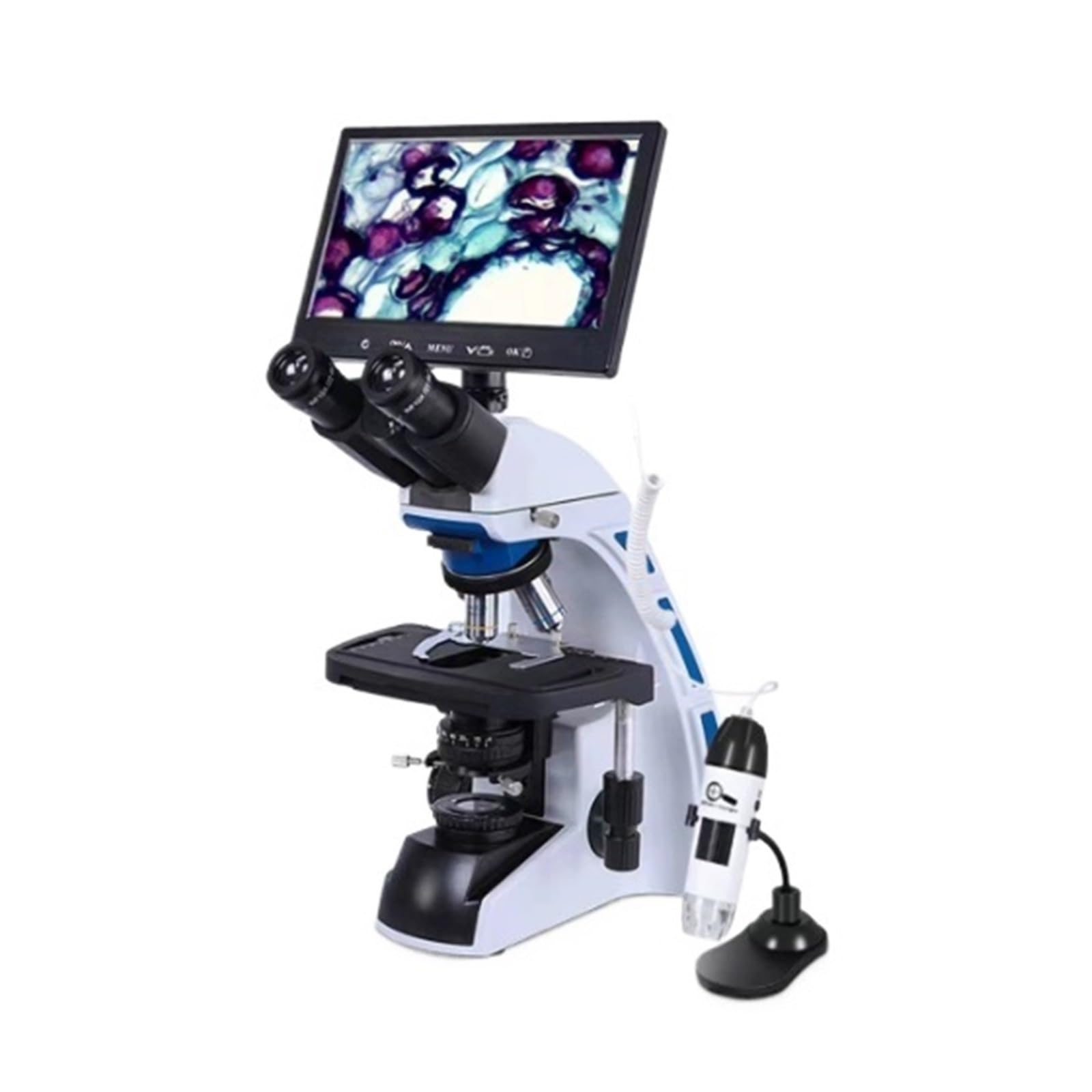 Microscopio digitale. Microscopio Biologico Da Laboratorio Composto Trinoculare .Portatile