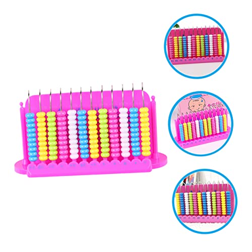 COSMEVIVI 2pcs 12 Abacus Learning Toy Playset Kid Tools Calculate Tools Educational Counting Tool Rosy Plastic - Thumbnail 2
