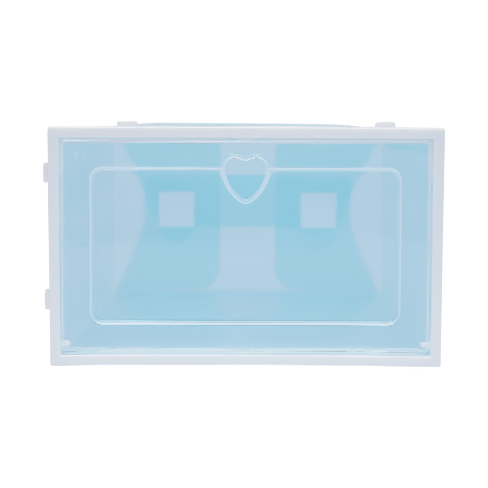 20 scatole per scarpe, impilabili, in plastica trasparente, per scarpe, 33 x 23 x 14 cm, blu
