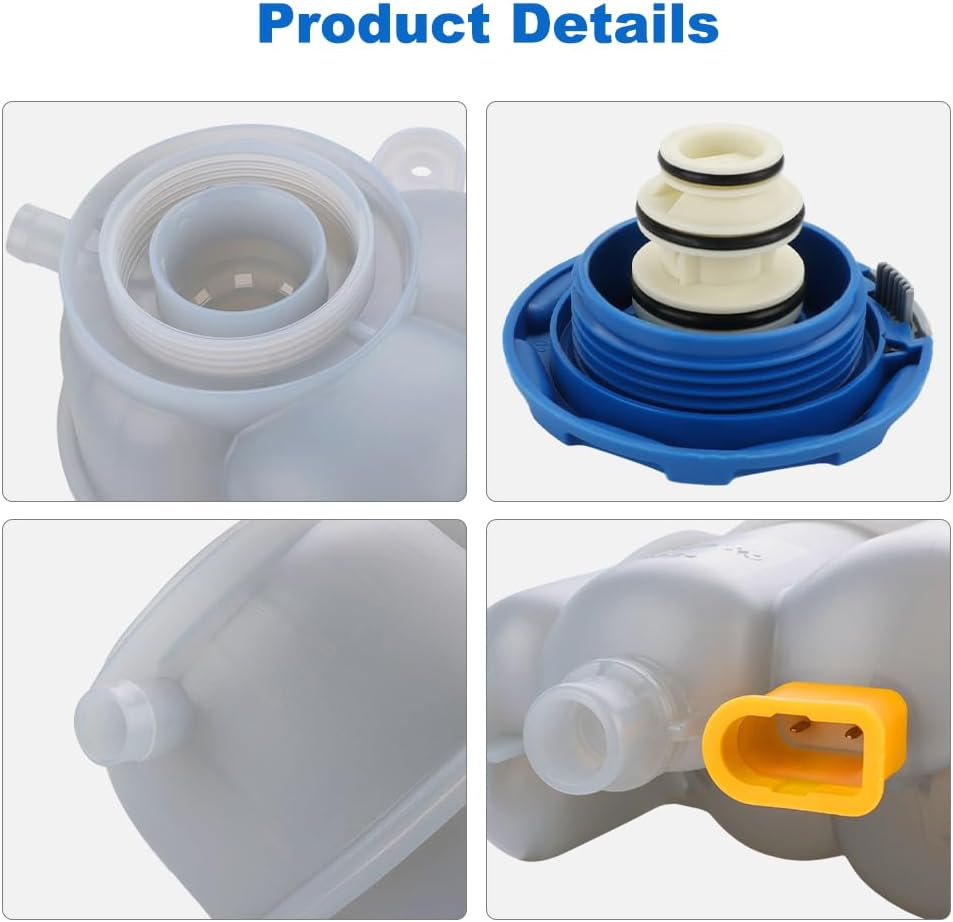 JDMON Engine Coolant Reservoir Tank w/Cap Replaces 8W0121405E 8W0121405F 8W0121405G Replacement for Audi A4 Allroad B9 A5 Convertible Sportback 1.4T 2.0T 2016-2024 Radiator Overflow Expansion Bottle