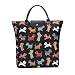 Signare Black Re-usable Tapestry Fold-able Shopping Grocery Bag in Scottie Dog Design (FDAW-SCOT)