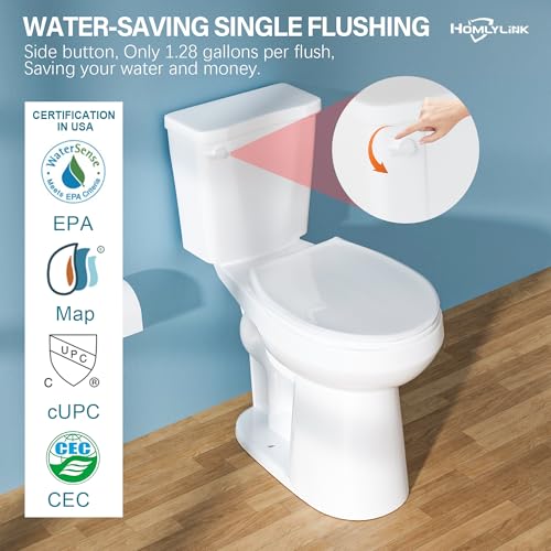 Homlylink MH-TPT2689S1 21 Inch Tall Toilet For Seniors Elongated Toilet Extra High Toilet Comfort Bowl Height Toilet Seat Height 22" thumb #3