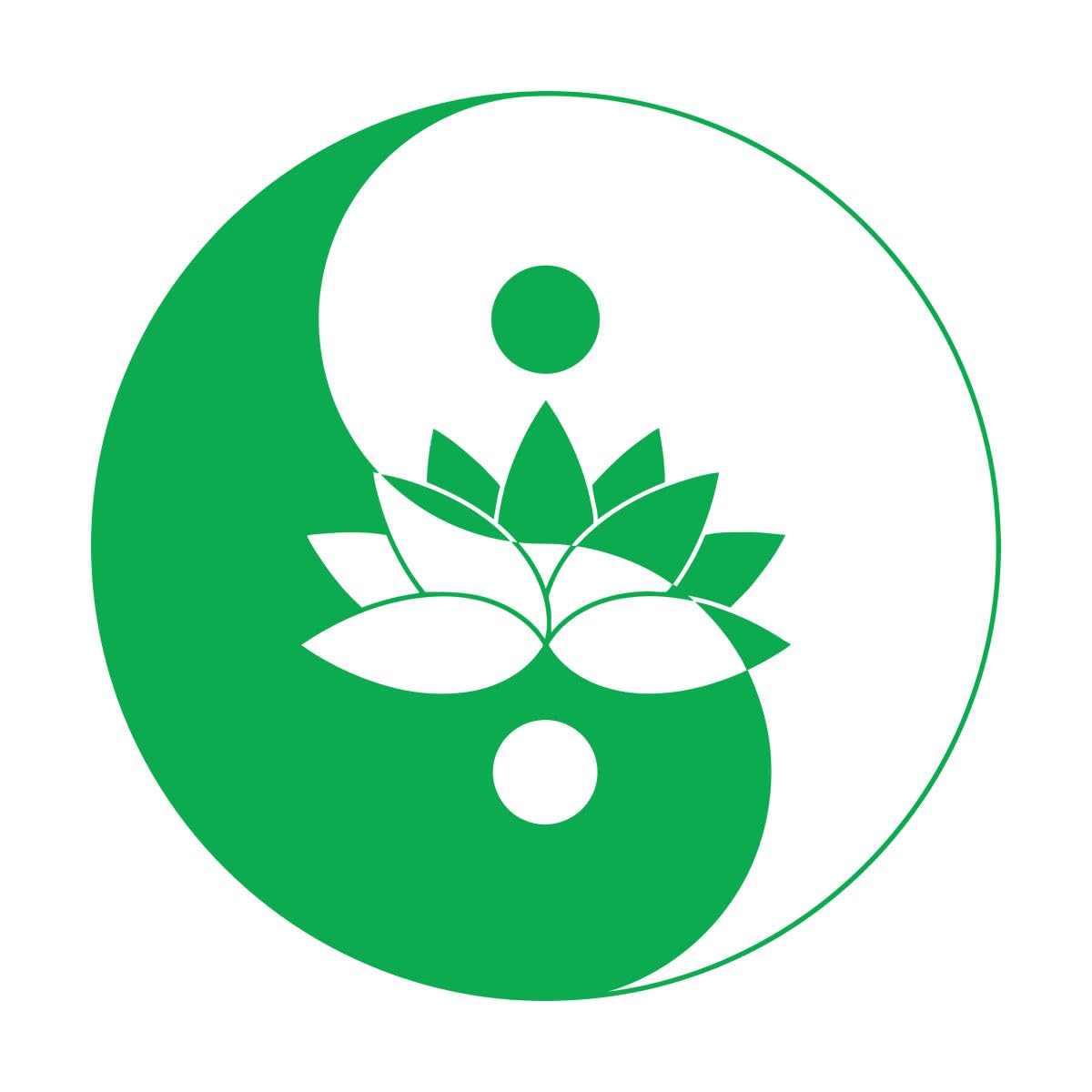 Lotus Flower Yin Yang Symbol Zen Meditation Wall Stickers Paster Paper 54x55.2cm Do not Damage the wall Surface Large Green