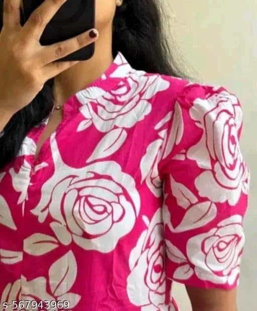 Image of Women's Rayon A-Line Midi Dress, Floral Print, Short Sleeves, Round Neck, Tiered Design