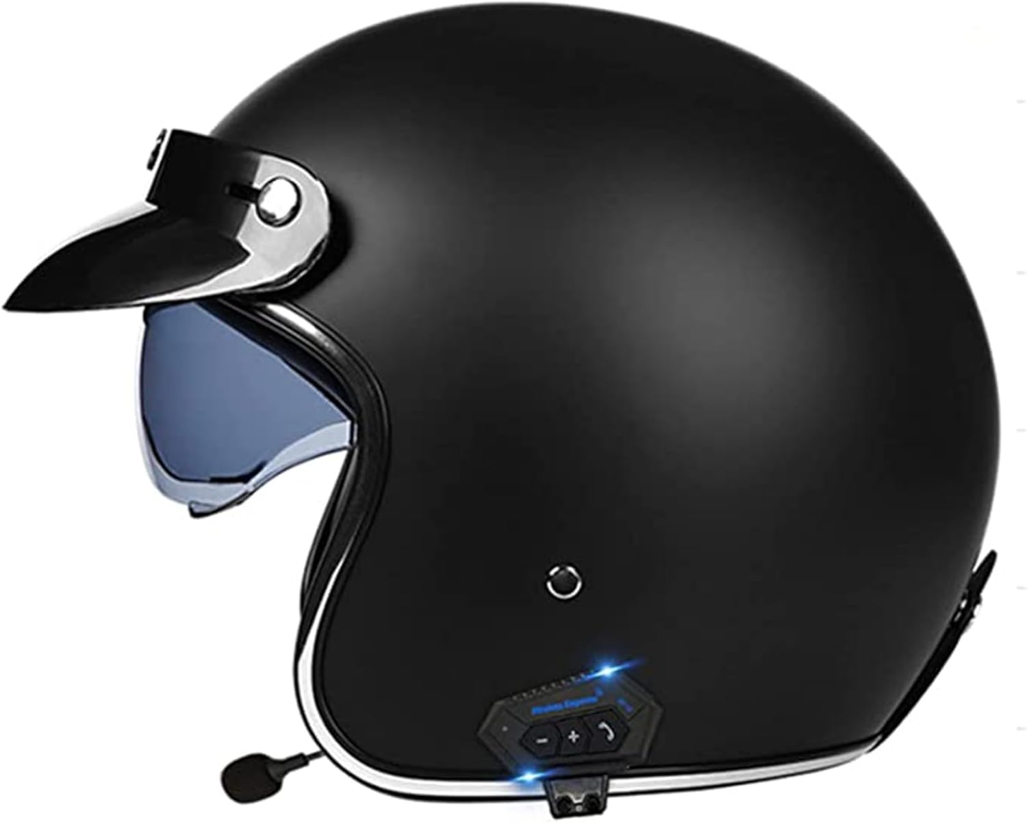 Retro Half Helmet, Bluetooth Adult 3/4 Open Face Motorcycle
