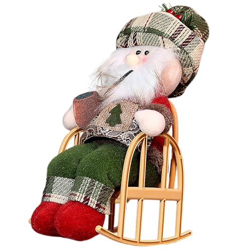Fictory Muñeca de silla mecedora de Navidad