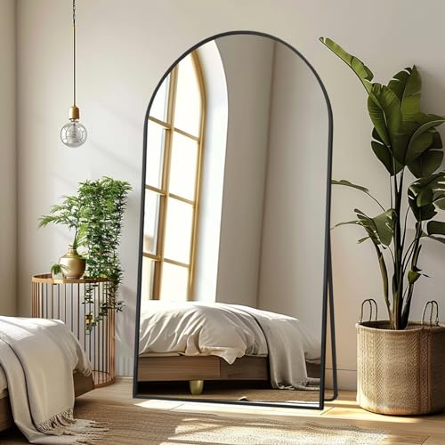 Image of LFT HUIMEI2Y 76 inchx34 inch Arch Full Length Mirror, Black Floor Mirror