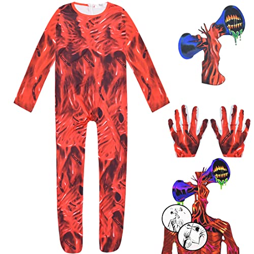 shumintaojin Kids Children's strange green costumes Halloween jumpsuit Toy game performance clothes Party dress 5-12Years (style 2, 6-7Years)