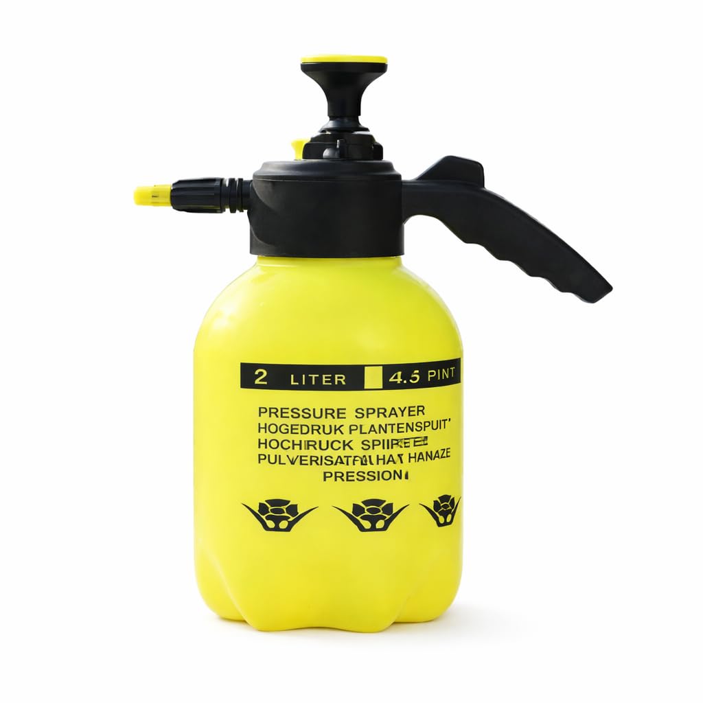2L Pressure Sprayer Hand Pump, Garden Water Spray Bottle for Plants, Weed Killer & Cleaning, Portable Chemical Resistant Pump Sprayer for Indoor Outdoor Use (2L)