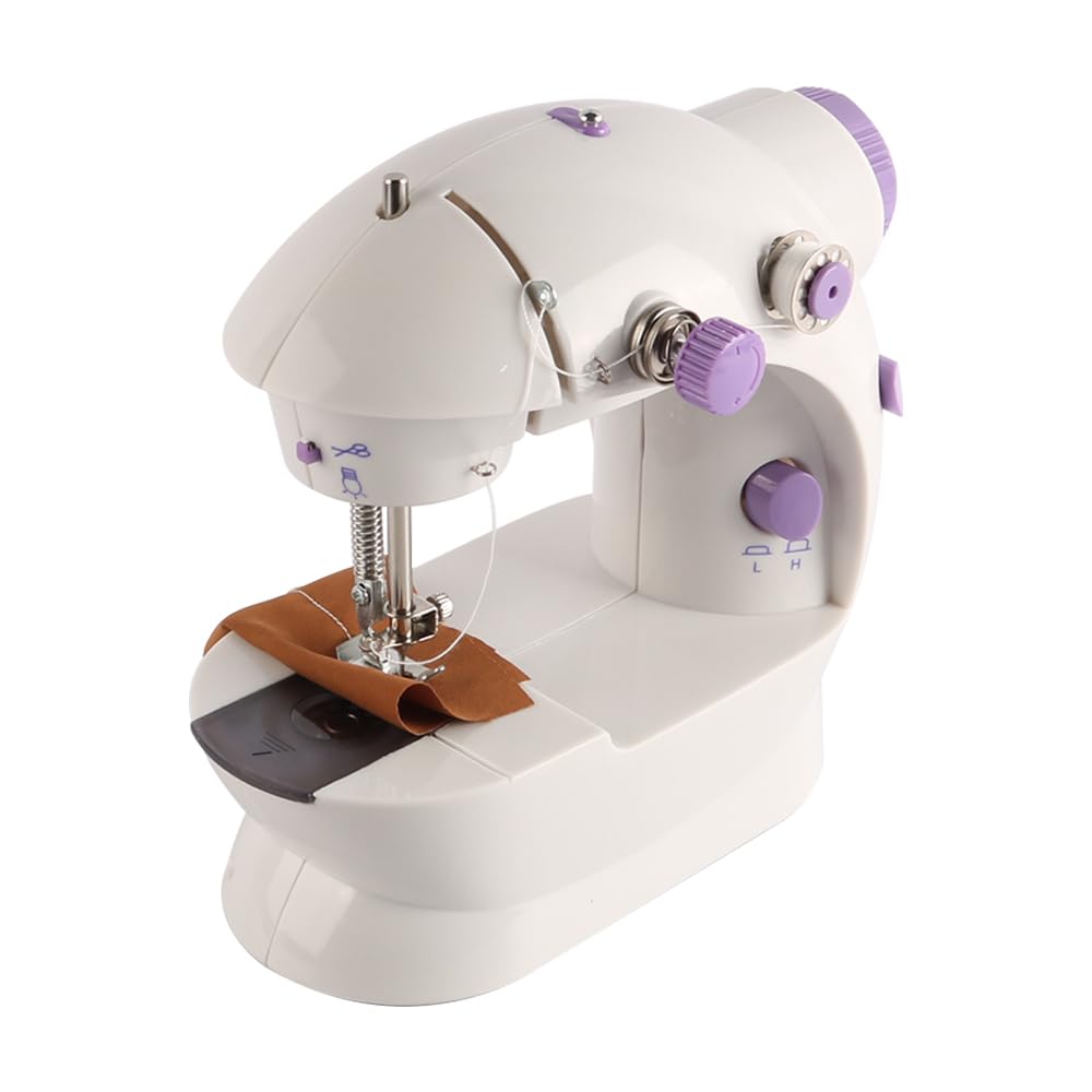 Mini Macchina da Cucire Portatile da 240 V, Macchine da Cucire elettriche a pedalata a Due velocità e Due Fili per Principianti