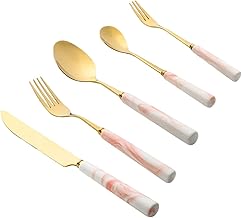 Luxshiny Conjunto De Talheres De 5 Peças Conjunto De Colher E Garfo Conjunto De Garfo De Colher Conjunto De Talheres Colher De Café Colher De Café De Bife Conjunto De