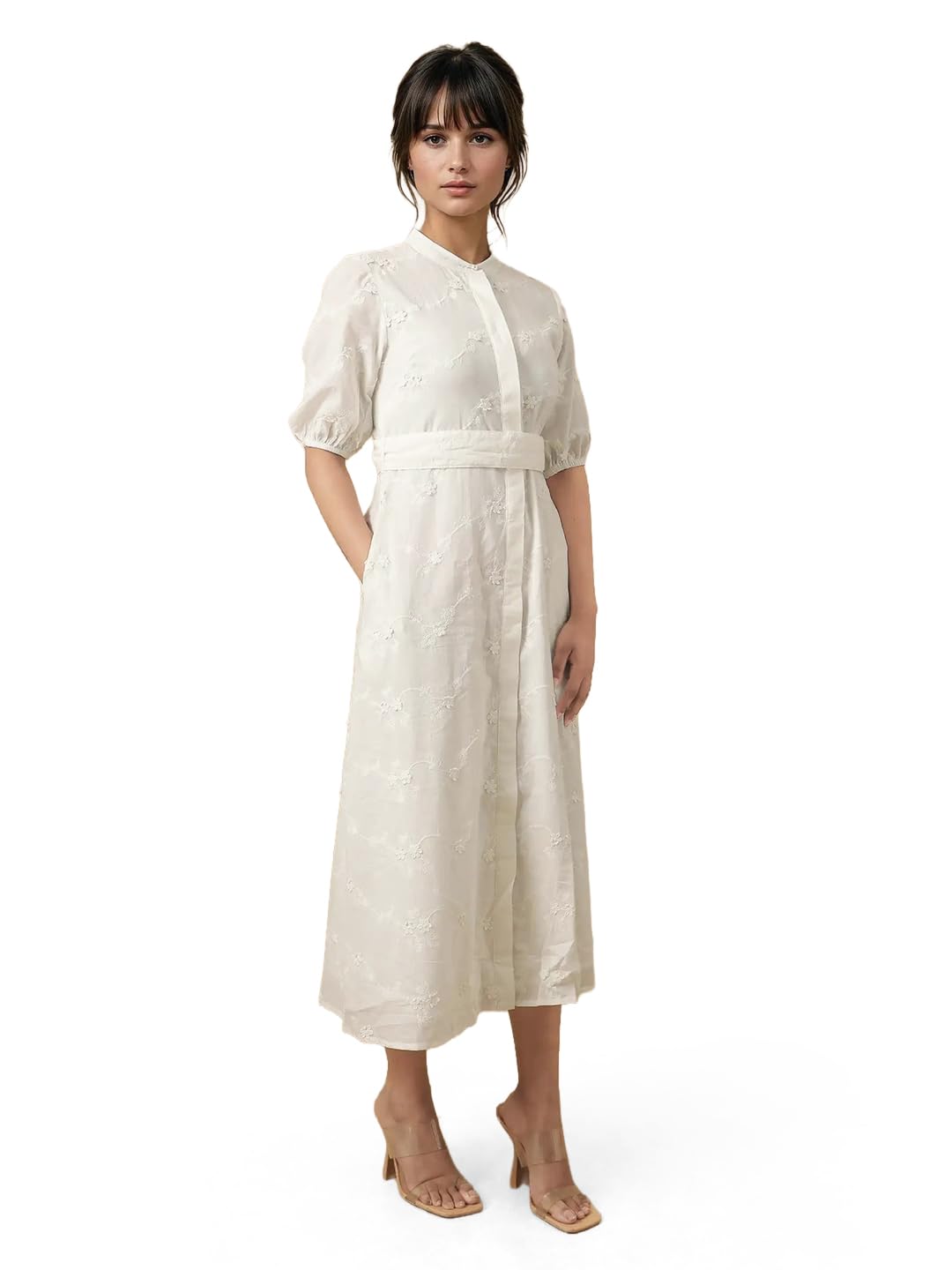 A-LINE Embroidered MIDI Dress-image-27