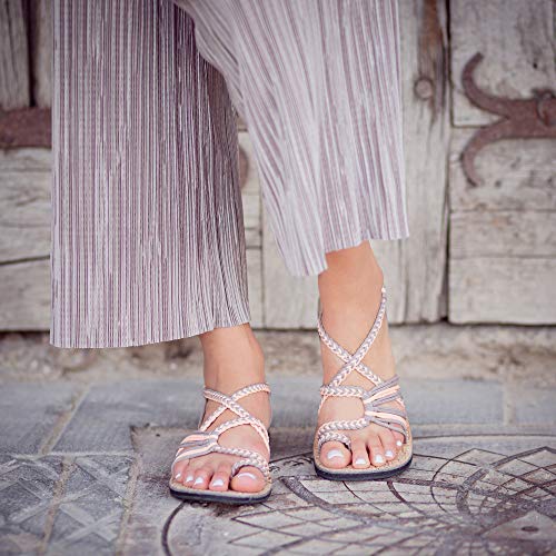 Image of Plaka Flat Sandals for Women Palm Leaf