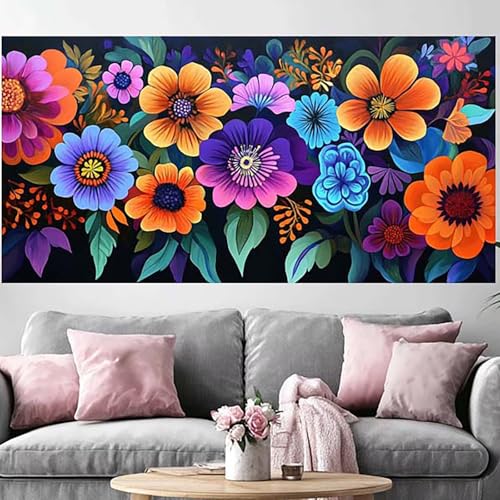 Peinture Diamant Fleur 60x120cm pour Éviter le Stress et Orner vos Murs