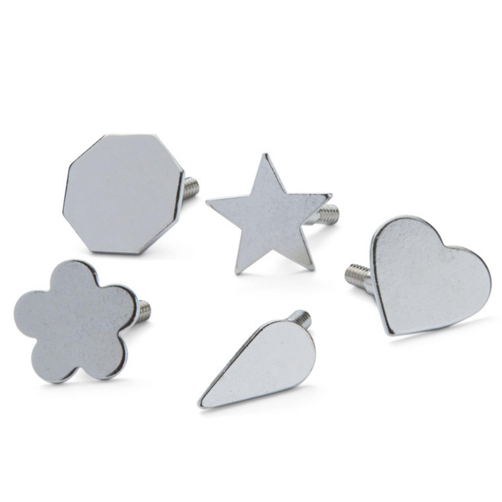 Encaustic Art Fun Tips Assortment: 5 Metal Shape Tips for Stylus Pro Low Heat Tool, Includes Heart, Star, Flower, Droplet, Octagon - Encaustic Painting for Beginner or Professional Artists & Crafters
