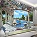 Produktbild Große Wandbilder Villas 3D-Swimmingpool-Hintergrund-Wand-Tapeten-Tapete für Wände 3 D-150 * 105Cm