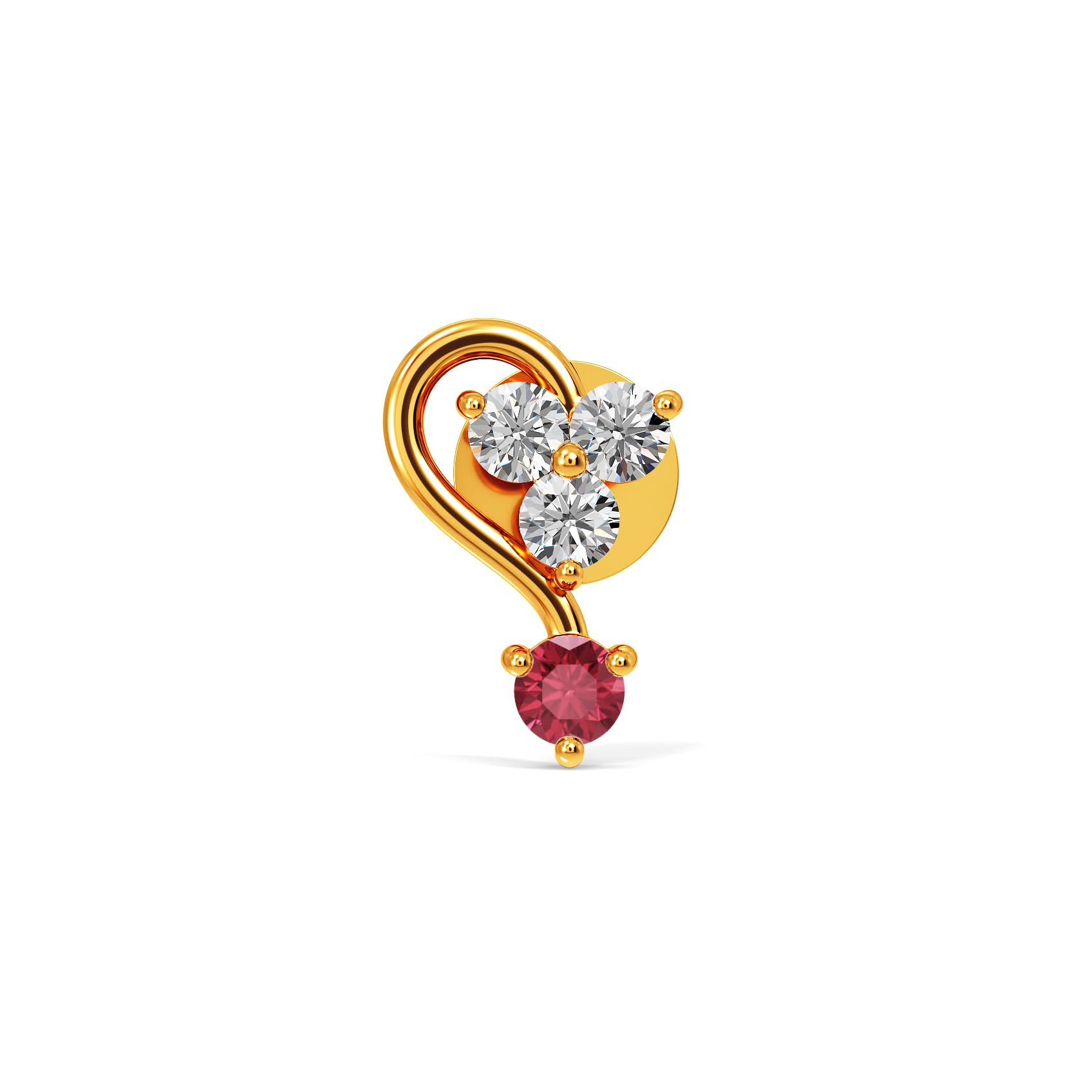 joyalukkas 22 kt (916) Divided Heart Gold Nosepin-picture-28