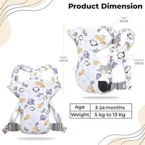 Image of Bembika Baby Carrier Newborn to Toddler with Multiple Positions Infant Carrier Soft Baby Holder Kangaroo Bag Sling Carrier All Seasons - Penguin