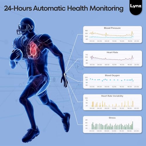 Image of LYNZ Premium Smart Fitness Tracker Band for Men & Women,24 /7 Health Monitoring,Blood Pressure, Heart Rate, Sleep, Stress, Blood Oxygen, Special Training Mode(1 Device + 1 Strap)