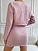 Floerns Women's 2 Piece Outfits Plaid Tweed Blazer Long Sleeve Jacket and Skirt Set Dusty Pink XS
