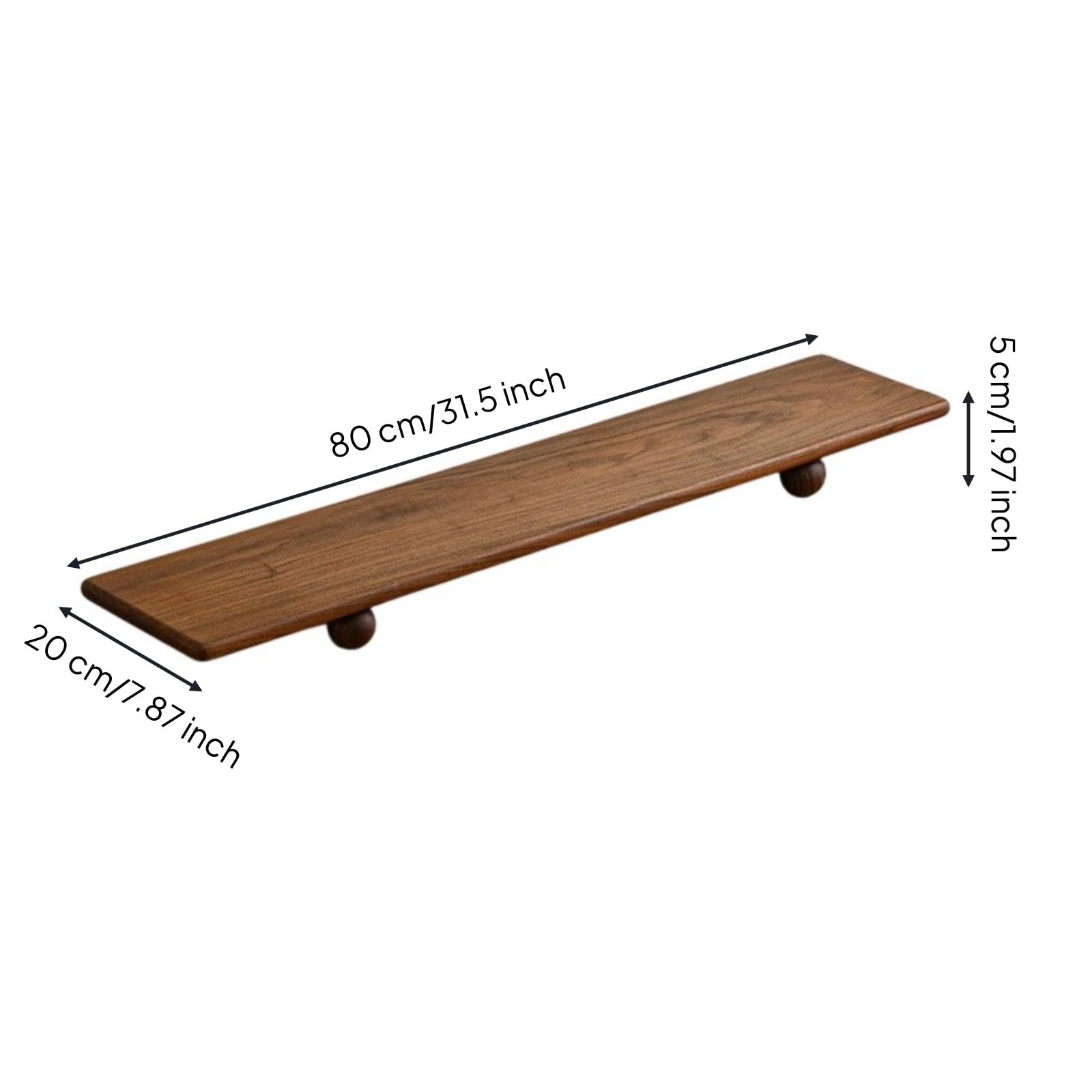 rockible Supporto da Scrivania Rialzo Schermo Base Pc Organizzatore per Laptop in Legno Massello Nera Spazio Extra per Accessori Bordi Smussati Adatto per Ufficio Office, Noce Nero, 80 20 5