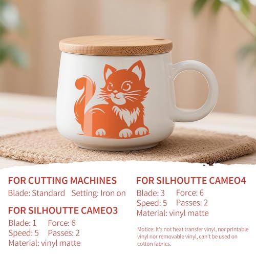 Image of IModeur Glossy Orange Permanent Vinyl - 12 inch x 8 FT Permanent Adhesive Vinyl Roll for Cup Deco, Party Decoration, Sticker.
