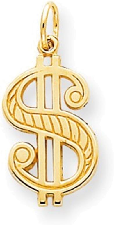 Jewelry Adviser Charms 10k Solid Polished Dollar Sign Charm