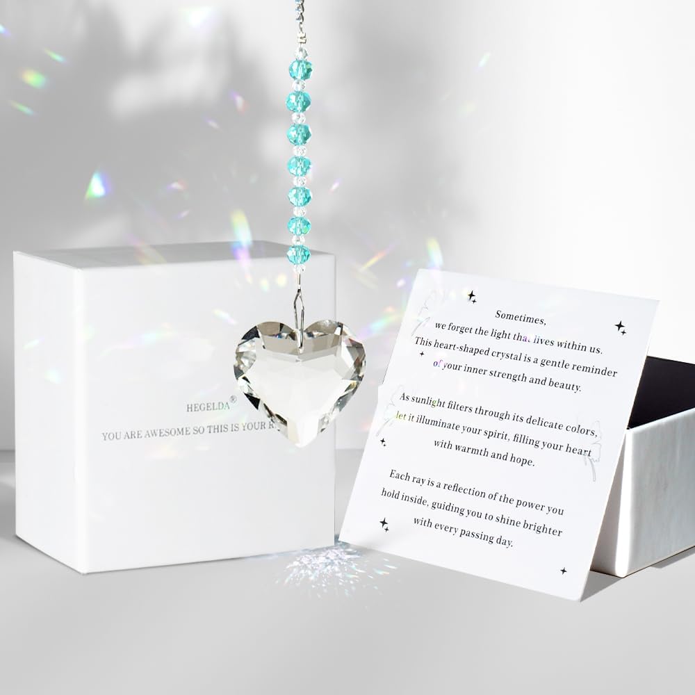 Hegelda Blue Birthday Gifts for Women Friendship Crystals Suncacther