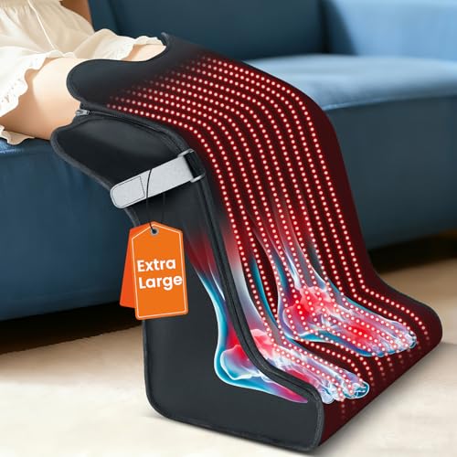 Red Light Therapy for Feet & Legs – 2025 Upgraded Device with 480 LEDs, 3-in-1 Chips, Extra-Large Infrared Wrap, 5 Modes, Adjustable Timer, Ideal Gift for Women & Men, 11.8