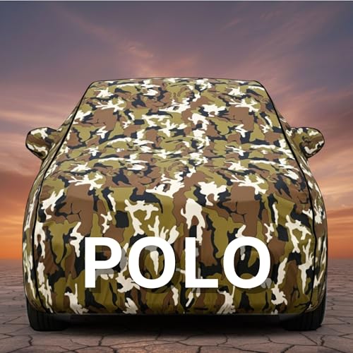 Image of Premium Jungle Series 100% Waterproof Car Body Cover for Polo Cover (All Models) with Mirror Pockets | Triple Stitched, Elastic, Custom Fit, Heat Resistant, Anti-Dust, All-Weather Cover