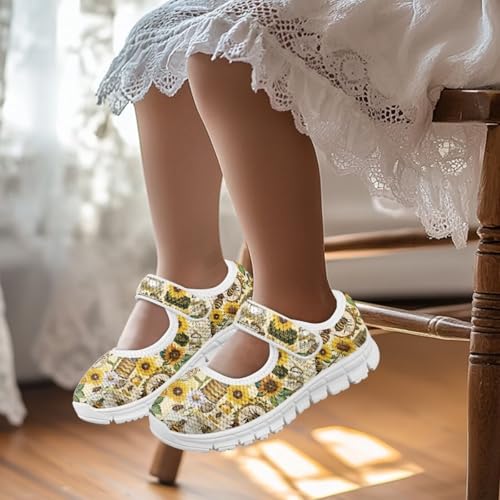 chaqlin Kids Mary Jane Girl's School Uniform Dress Shoes Boys Non Slip Breathable Mesh Strap Sneaker Casual Waling Running Tennis Shoes2