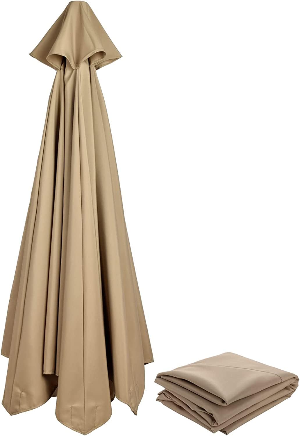 10 FT 6/8 Rib Umbrella Canopy Replacement Outdoor Market Patio Table Umbrella Strong and Thicck Canopy Cover for Backyard Garden Courtyard Swimming Pool Lawn (Canopy ONLY)