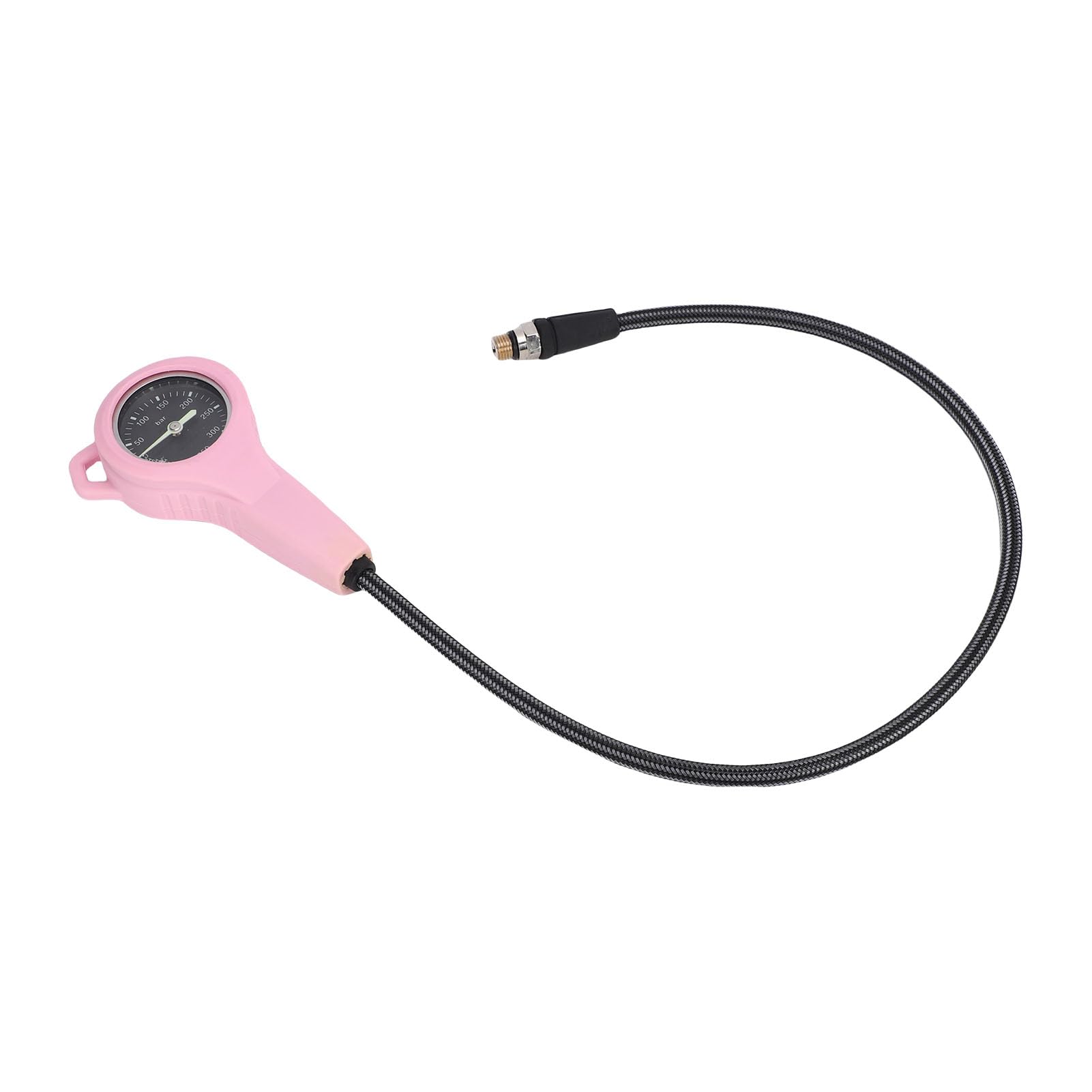 Manómetro de Buceo de Alta Precisión con Esfera Luminosa y Manguera de Acero BCD para Seguridad bajo el Agua - 1 Unidad (80CM)