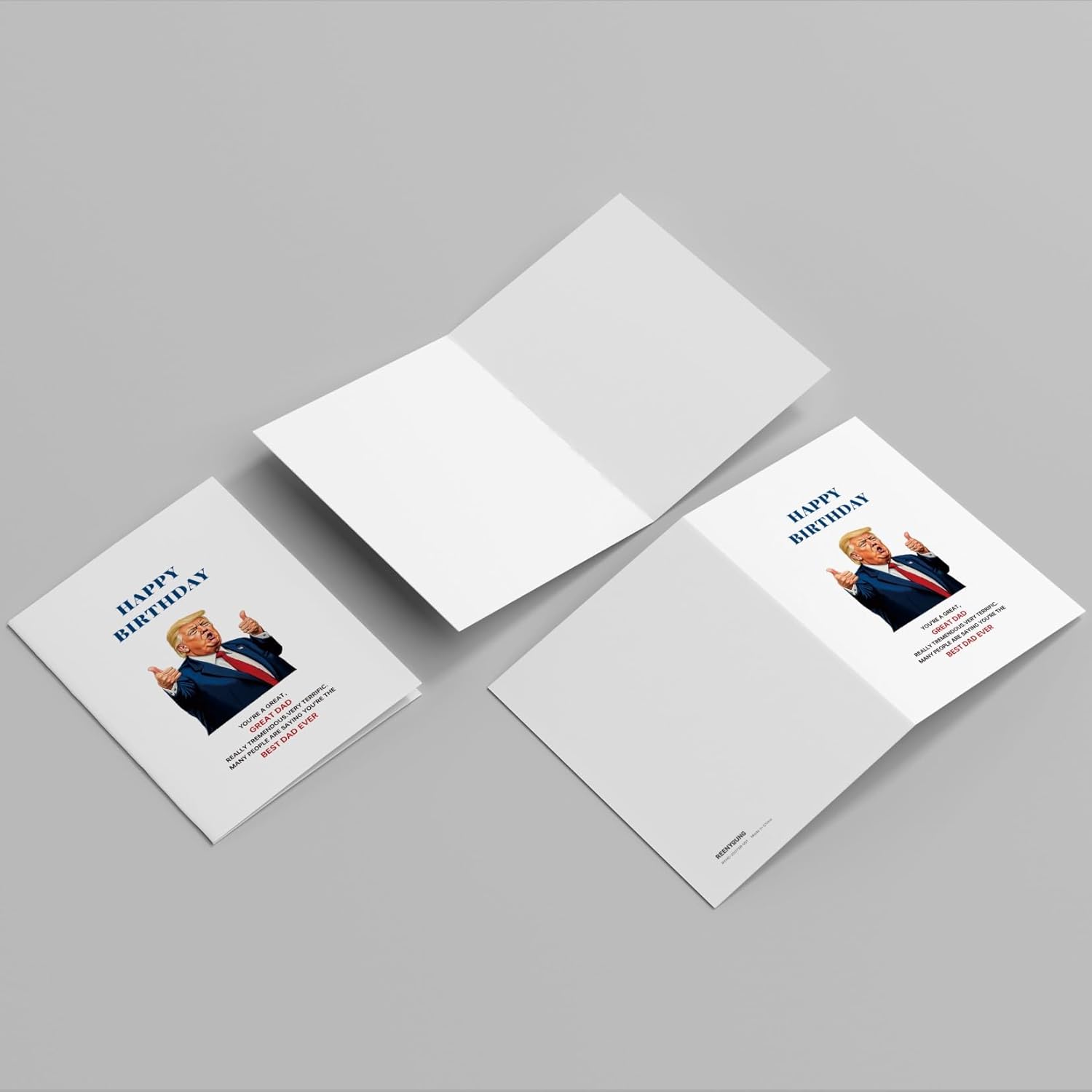 Funny Trump Birthday Card for Dad - Humorous Donald Birthday Gifts Card for Great Father - Sweet Fathers Day Cards - 1 Card 5.3'' x 8'' with Envelope - Image 4