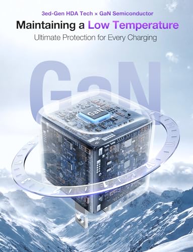 Image of TORRAS Low Temp 30W USB C Charger Block for iPhone 16 Pro Max /15 /14 /13【Heat-Free Ensure Security】【2024 GaN PD3.0 Compact】 Type C Charger Fast Charging for iPhone 16 /15 /Samsung /AirPods 4 /iPad..Purple