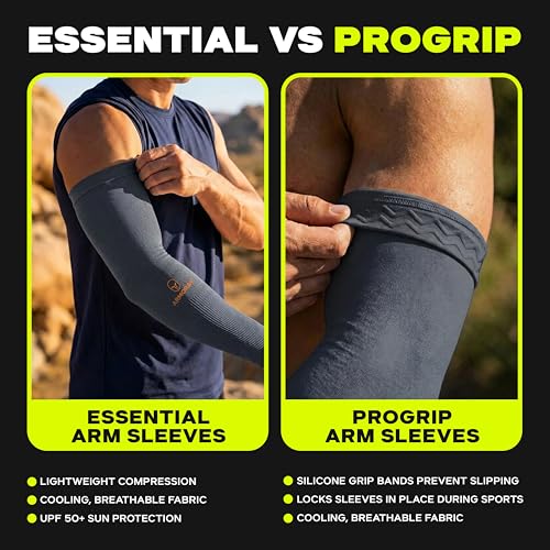 Image of ARMORAY Arm Sleeves for Men or Women - Compression Warmers to Cover Tattoo - for Basketball Golf Running Football Cycling or Sun Protection