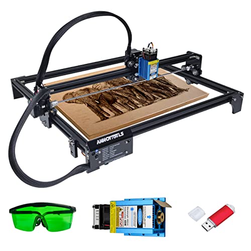 ANNOY TOOLS CNC Laser Engraving Cutting Machine, 32-bit Motherboard 40W High Precision Wood Acrylic Laser Cutter with Limit Switch&Buzzer&Gyro,Large Engraving Area：17.71inx14.56in (40W)
