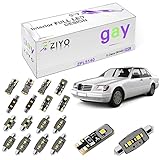 ZIYO ZPL5140 - LED Interior Light Kit Replacement for Mercedes Benz S Class W140 1991-1999, 6000K Xenon White Dome Light Bulbs Upgrage Error Free (W140 1991-1999 (25 Bulbs))