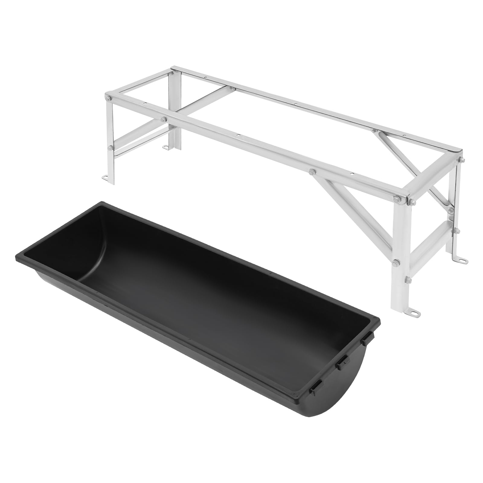 Comedero de 100 × 30 × 36,5 cm, 35 l de volumen, marco de acero de alta calidad – especialmente estable, resistente al suelo, adecuado para ganado, ovejas, caballos y ganado similares