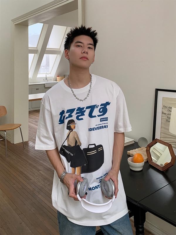 Miniatura 3 de Vamtac Camisetas gráficas para hombre, camisetas gráficas japonesas Y2k, camiseta vintage Harajuku Tops