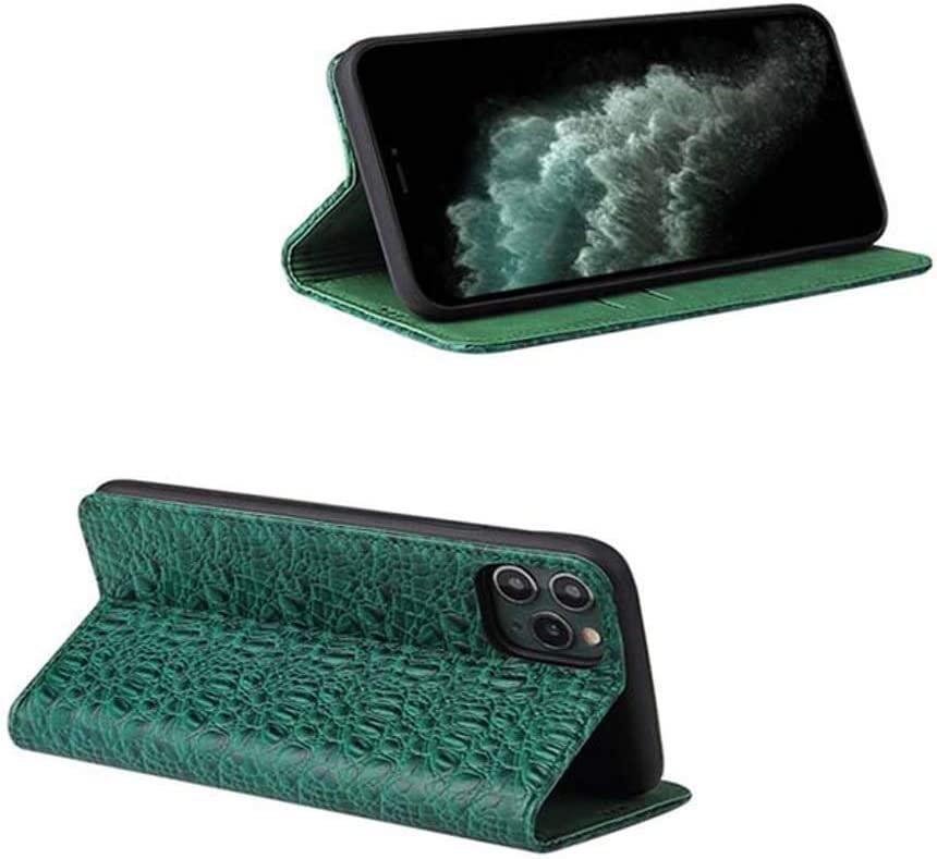 Étui en cuir crocodile vert pour iPhone 11 style premium chic - 3