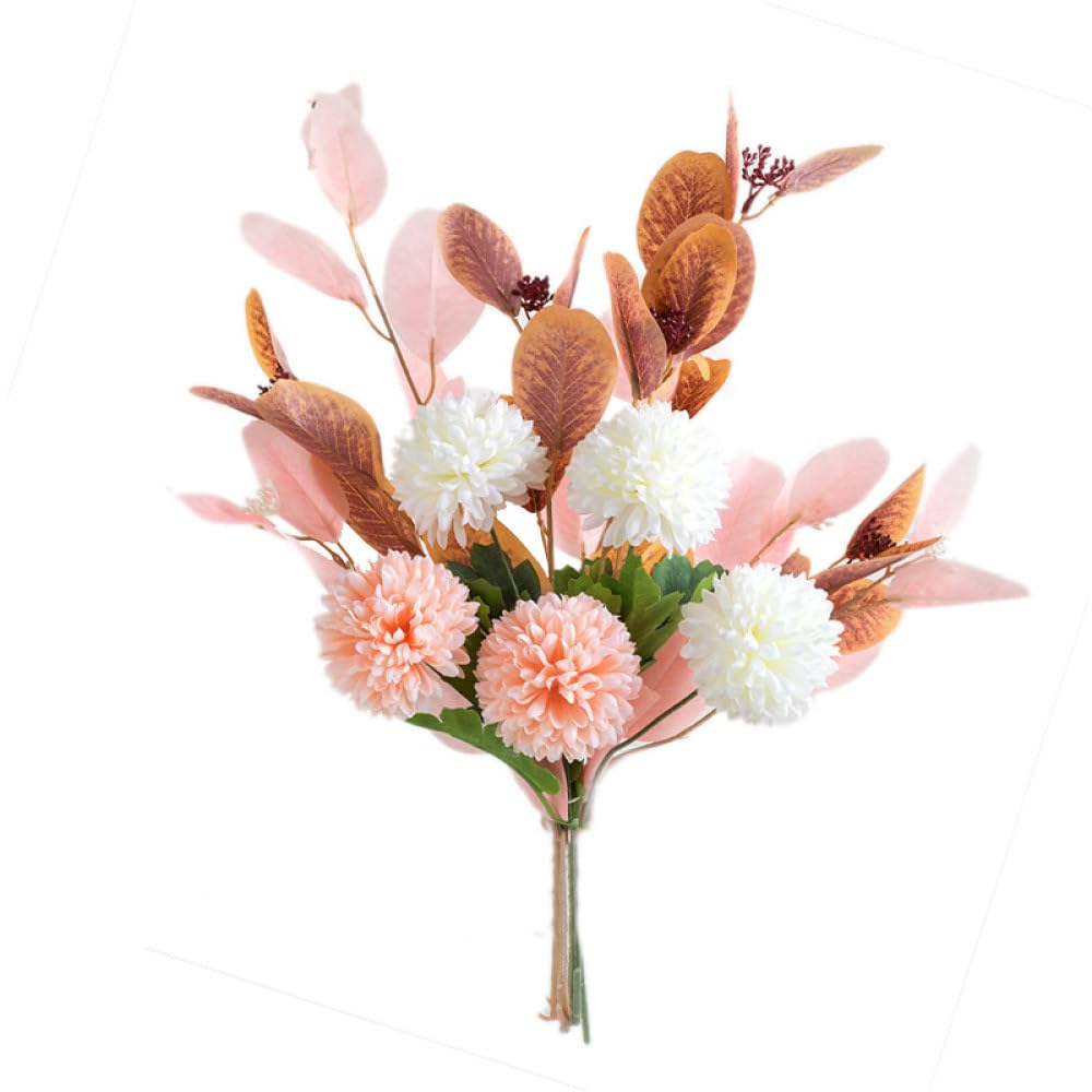 Fausse fleur pissenlit en soie rose blanc pour un intérieur sans entretien