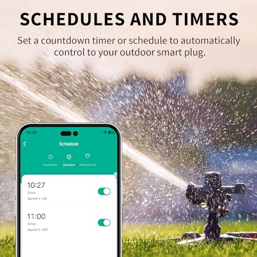 Image of Minoston Outdoor Smart Plug, Solid WiFi Outlets, Remote Control, Waterproof, Compatible with Alexa Google Assistant, No Hub Required, Black (MP22W)