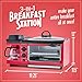 Nostalgia 3-in-1 Breakfast Station - Includes Coffee Maker, Non-Stick Griddle, and 4-Slice Toaster Oven - Versatile Breakfast Maker with Timer - Red