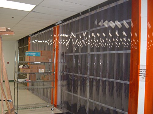 Strivide - Strip Door Curtain - 72 In. (6 Ft) Width X 96 In. (8 Ft) Height - Standard Smooth 6 In. Strips With 67% Overlap #TOP7