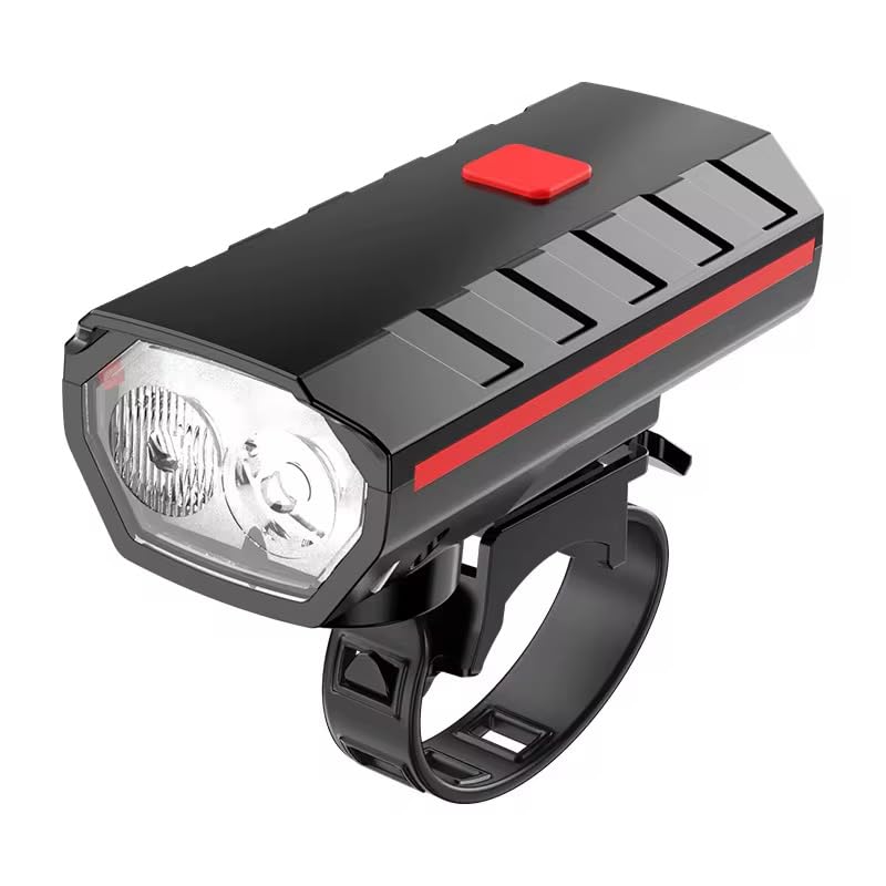 Image of Lista Lista056 Rechargeable Bike Horn and Light 140 DB with Super Bright 250 Lumen Light for Bicycle, Set of 1 Colour as per Stock