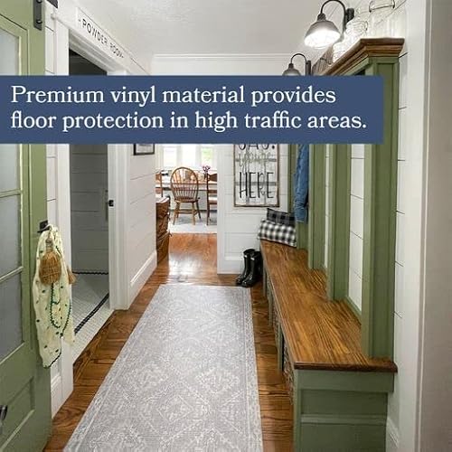 Carolina Creekhouse Vinyl Rug | Amelia (042281Cj) | Vinyl Floor Mat | Vinyl Floor Covering | Vinyl Carpet | Vintage | Decorative | Waterproof | Eco-Friendly | Non-Slip | 6'X8'| Red #TOP5