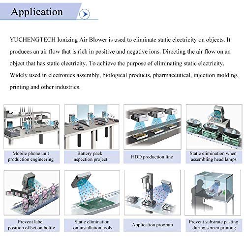 YUCHENGTECH Ionizing Air Blower ESD Fan Antistatic Static Eliminator