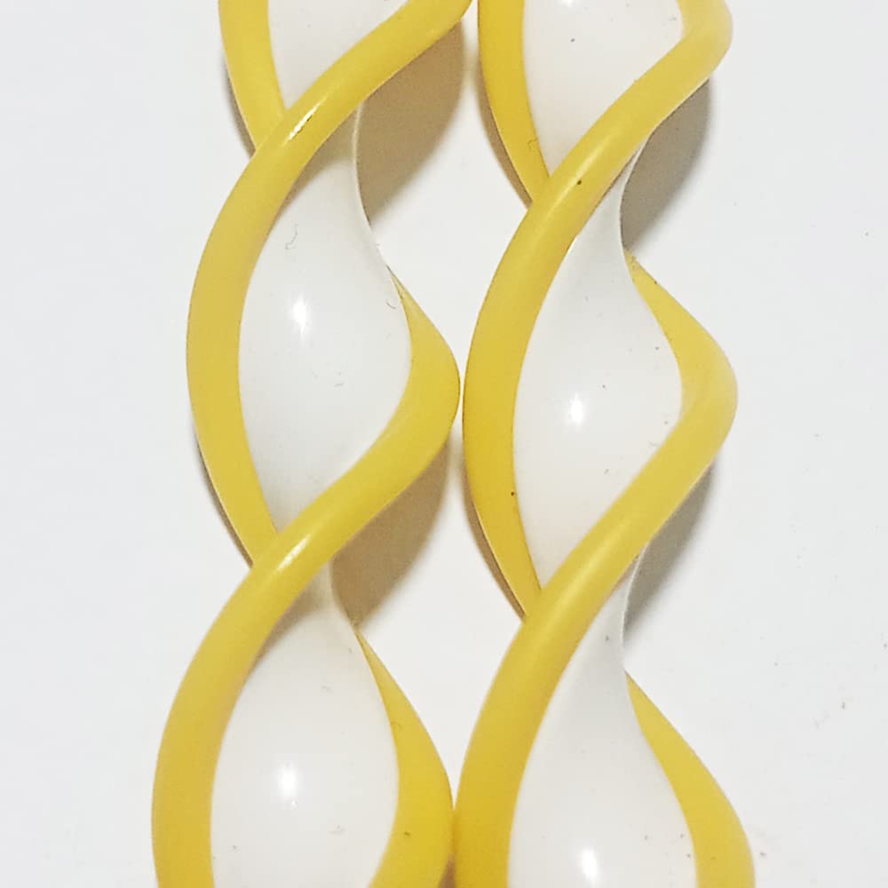 Cortina de cordón de PVC para Exterior | Corte a Medida | Anti Insectos | PERTONI TENDE (Blanco Y Amarillo, Alto 210cm x 120cm Ancho)
